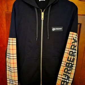 Burberry Black Medium Sweatshirt with Front Zipper